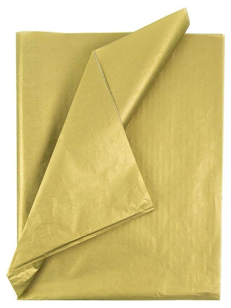 MARKQ أوراق مناديل ورقية ذهبية لتغليف الهدايا للحرف اليدوية وحقائب الهدايا والعطلات وأعياد الميلاد، مقاس 50 × 75 سم (20 ورقة) - Image 1