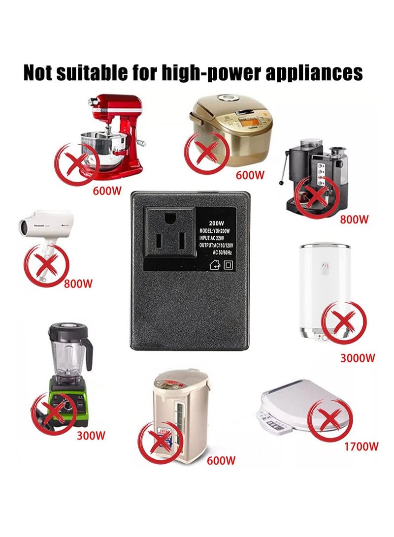 KASTWAVE 220V To 110V Voltage Converter Travel Power Adapter Step Down Voltage Converter 220V to 110V Transformer for Hair Straightener TVs Laptops - Image 4