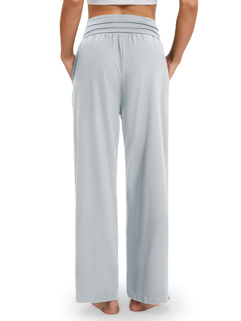 Gracyoga Wide Leg Yoga Pants for Women Casual Loose Cozy Sweatpants High Waisted Lounge Pajama Flowy Pants With Pockets - Image 4