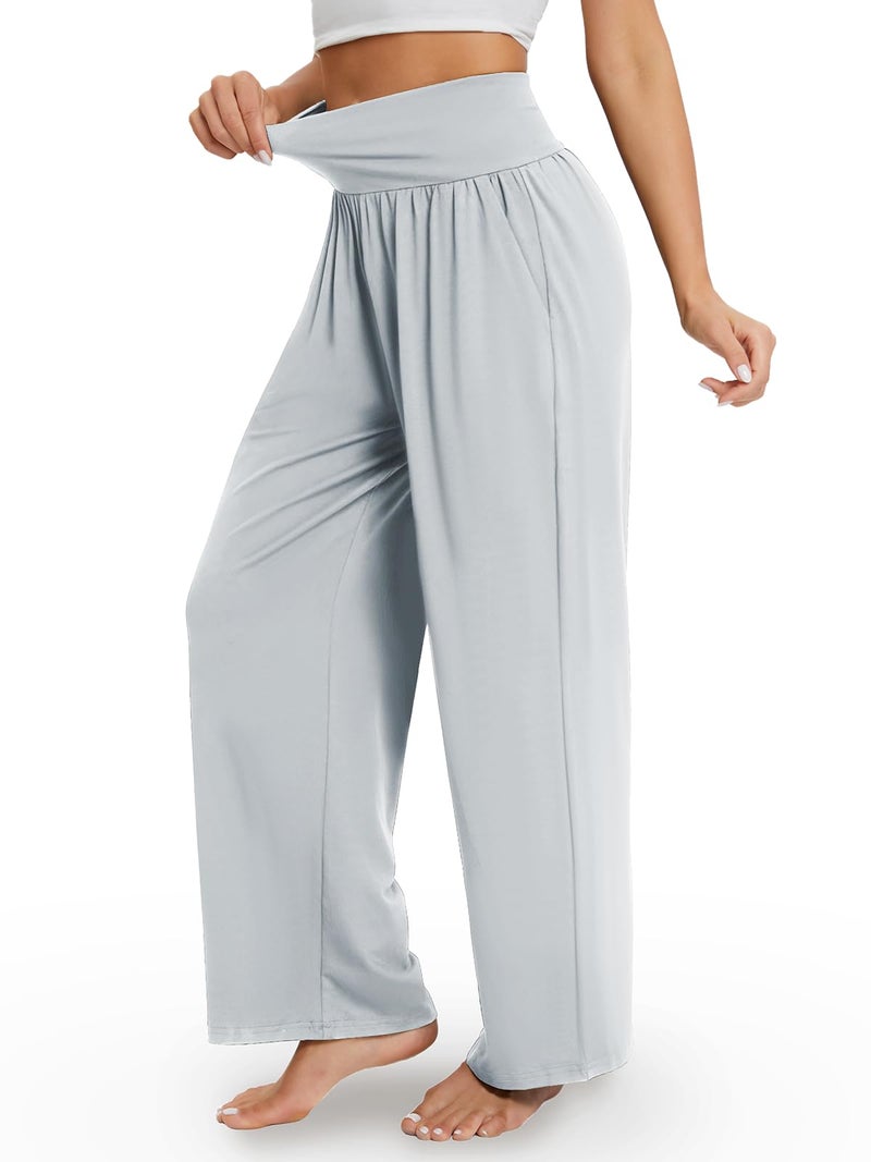 Gracyoga Wide Leg Yoga Pants for Women Casual Loose Cozy Sweatpants High Waisted Lounge Pajama Flowy Pants With Pockets - Image 3