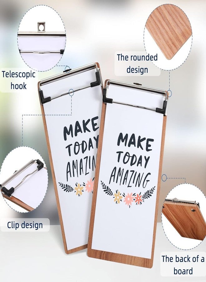 Keebori Wooden Mini Clipboard with Profile Clip, Small Pocket A6 Board, Writing Pad for Restaurants, Office, Classroom Supplies, Light Wooden 8X4 Inch Pocket Sized Notepads (6) - Image 2