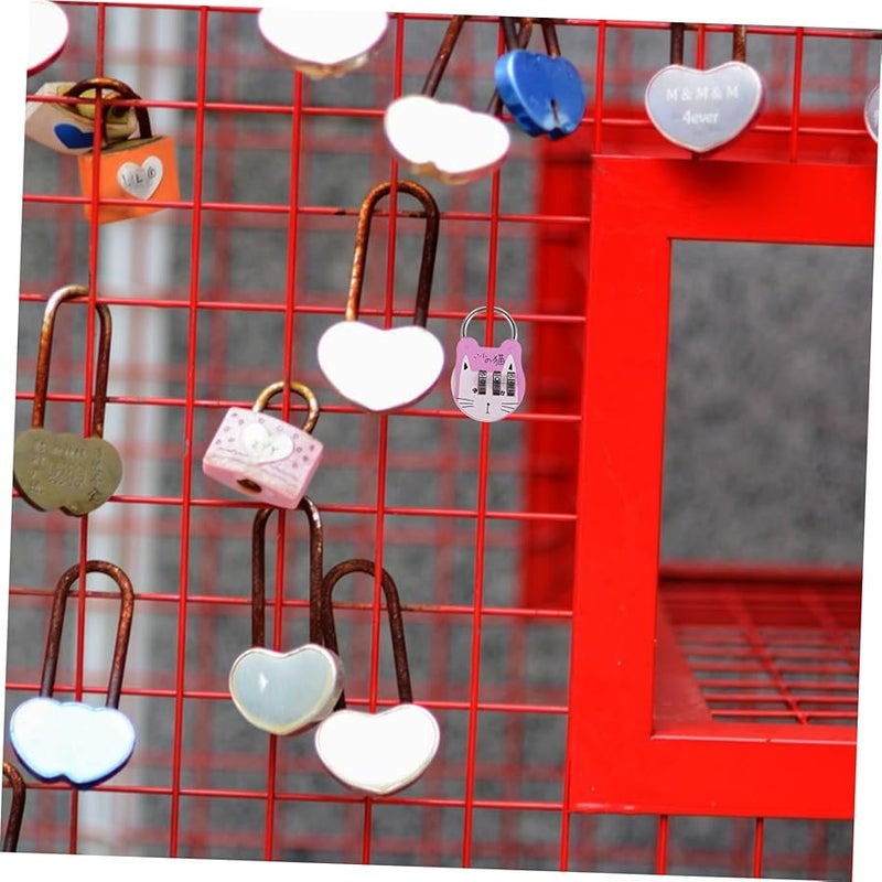 Tehaux 4Pcs Cute Cartoon Mini Padlock Set for Luggage Locker Drawer Travel School Wear Resistant - Image 5