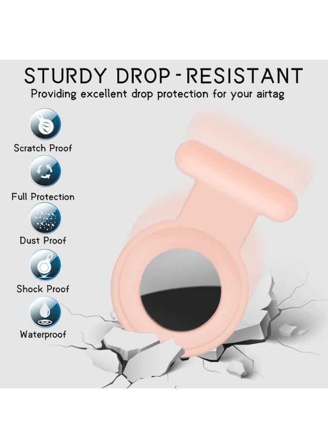 Peachjoy حافظة 2 حزمة متوافقة مع متتبع Airtag، حافظة سيليكون مخفية لجهاز GPS للأطفال مع دبوس غير مرئي، غطاء مضاد للفقد لجهاز Apple Air Tag للأطفال، كبار السن، الحيوانات الأليفة، الملابس (وردي ورمادي) - Image 4
