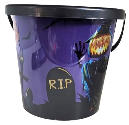 RSAAUD® Halloween Pumpkin Candy Baskets for Kids, Trick Or Treat Halloween Candy Bowl with Skeleton Party Decoration, Halloween Decoration Prop, Pumpkin Candy Basket (Black) - Image 1