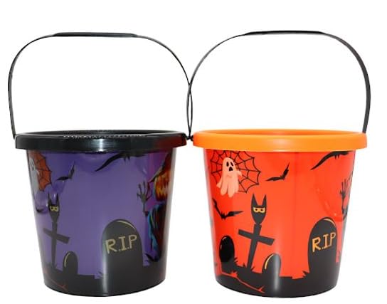 RSAAUD® Halloween Pumpkin Candy Baskets for Kids, Trick Or Treat Halloween Candy Bowl with Skeleton Party Decoration, Halloween Decoration Prop, Pumpkin Candy Basket (Black) - Image 4