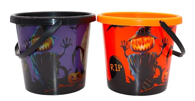 RSAAUD® Halloween Pumpkin Candy Baskets for Kids, Trick Or Treat Halloween Candy Bowl with Skeleton Party Decoration, Halloween Decoration Prop, Pumpkin Candy Basket (Black) - Image 5