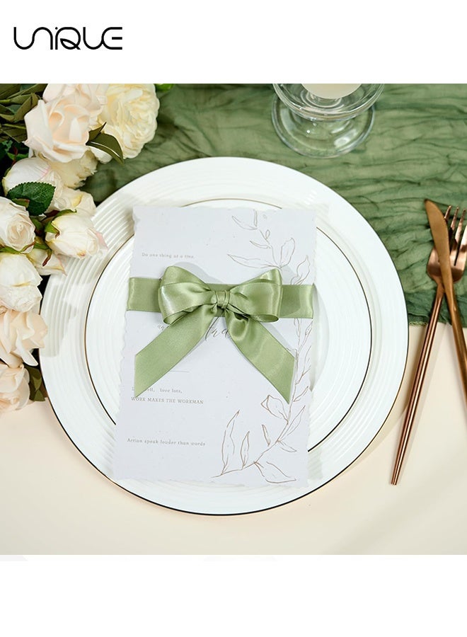 يونيك شريط ساتان باللون الأخضر الحكيم - عرض 1.5 بوصة وطول 25 ياردة لشريط الساتان المستخدم في لف الهدايا، الحرف اليدوية، صنع bows الشعر، إكليل، تزيين حفلات الزفاف ومشاريع الخياطة الأخرى - Image 3