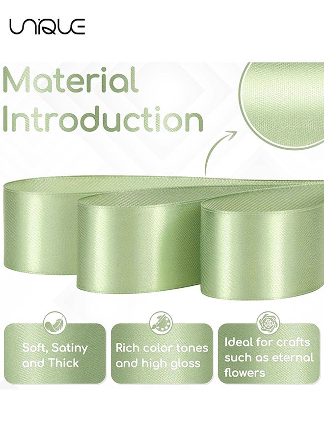 يونيك شريط ساتان باللون الأخضر الحكيم - عرض 1.5 بوصة وطول 25 ياردة لشريط الساتان المستخدم في لف الهدايا، الحرف اليدوية، صنع bows الشعر، إكليل، تزيين حفلات الزفاف ومشاريع الخياطة الأخرى - Image 2