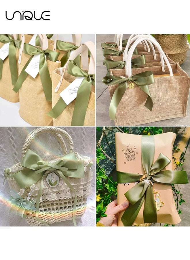 يونيك شريط ساتان باللون الأخضر الحكيم - عرض 1.5 بوصة وطول 25 ياردة لشريط الساتان المستخدم في لف الهدايا، الحرف اليدوية، صنع bows الشعر، إكليل، تزيين حفلات الزفاف ومشاريع الخياطة الأخرى - Image 4