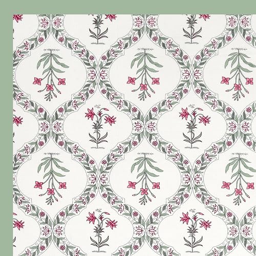 BLOCKS OF INDIA 200TC Diwan Set Cotton 8 Piece | Deewan Printed Bedsheet Sets for Living Room Hall (Set of 8 Piece, 1-Bed Sheet | 2-Bolster Cover | 5-Cushion Cover (Green BEL) - Image 4