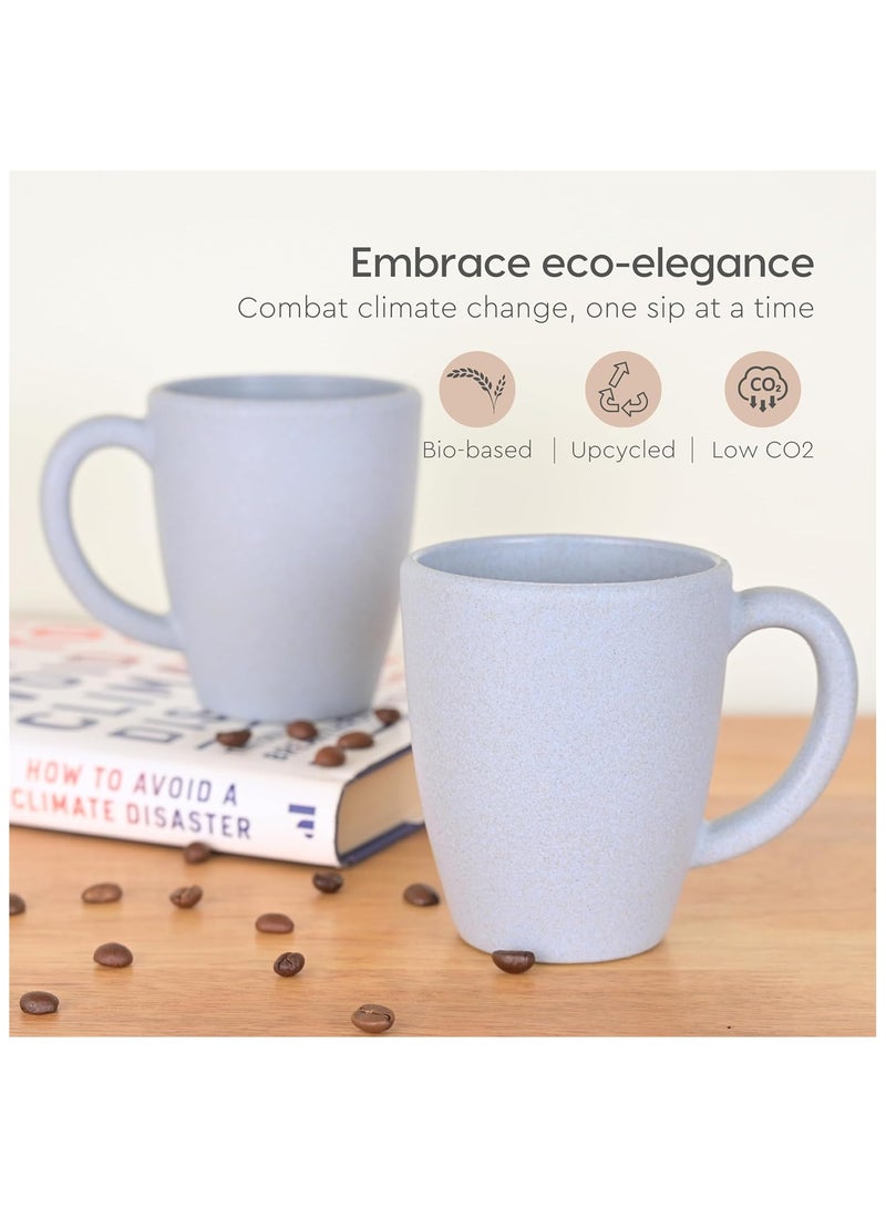 FRENVI Earth-Friendly Classic Coffee Mug 300 ml | Made with Rice Husk & Bamboo Fibers | Microwave Safe |Set of 4|Grey - Image 3