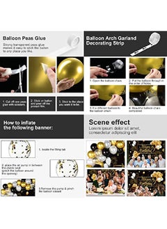 Tatuo Black And Gold Birthday Party Decorations 50 Pieces Gold Black Balloon Arch Garland Kit Happy Birthday Backdrop Banner Decorations For Kids Men Women Anniversary Birthday Party Supplies Decor  - Image 3