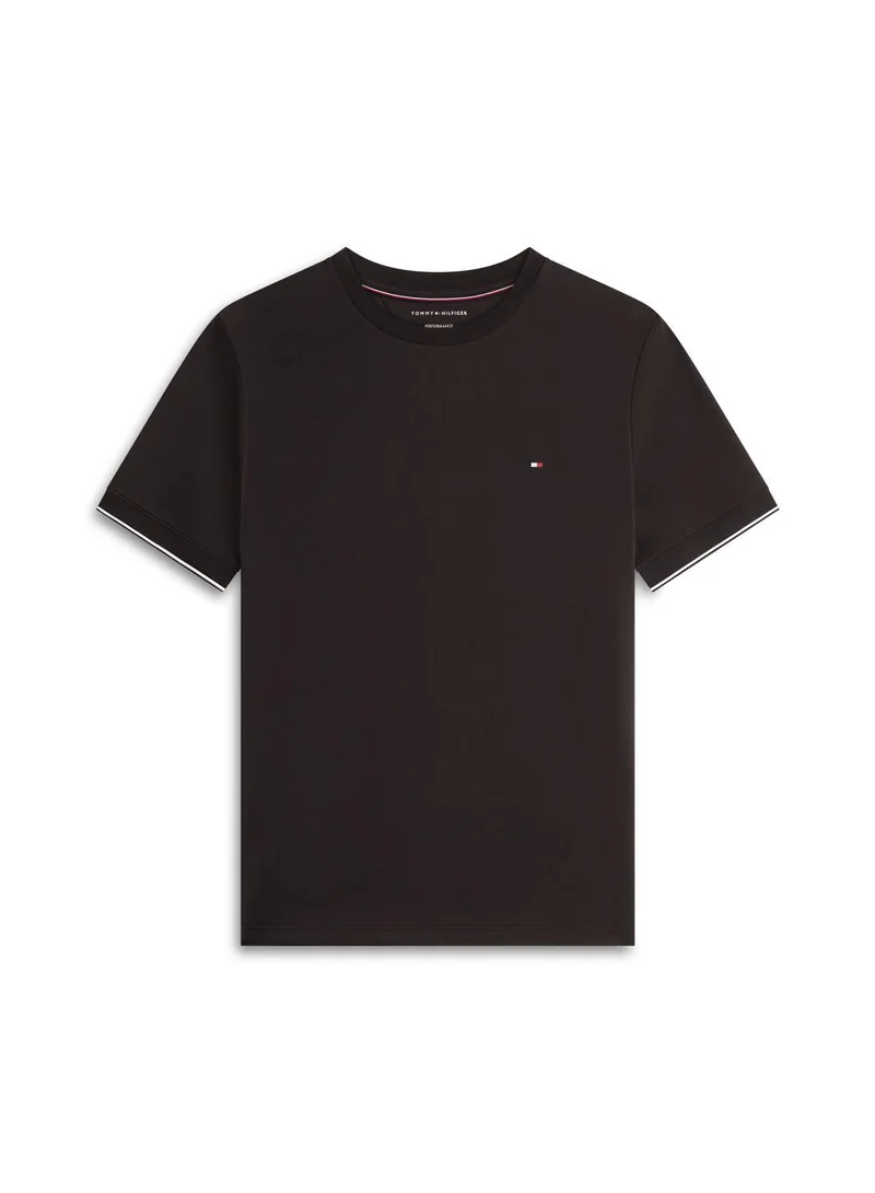 TOMMY HILFIGER Black Performance Crew Neck T-Shirt for Men | Best Price UAE