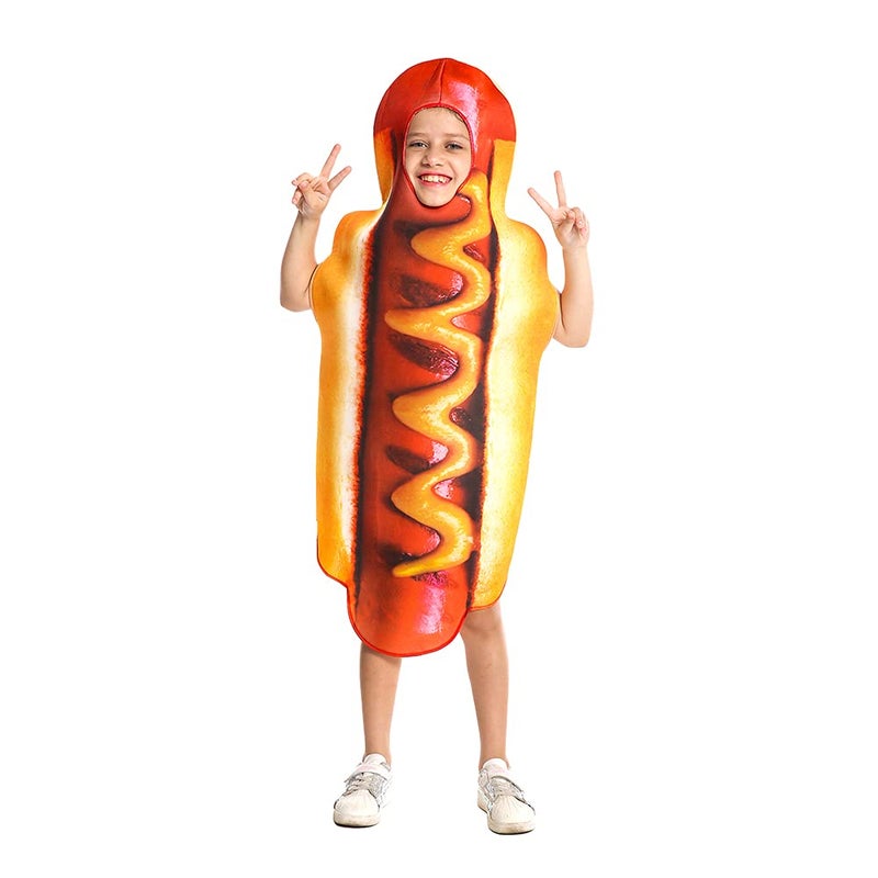 DSplay Hot Dog Costume For Kids Cosplay Boy Food Hotdog fit 48 years old
