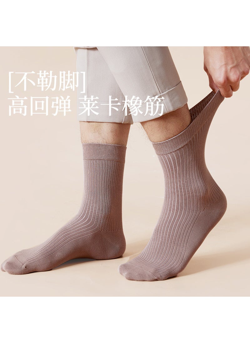 Generic - Pure Cotton Mens Sweat-Absorbent Antibacterial Socks Dark gray - Image 1