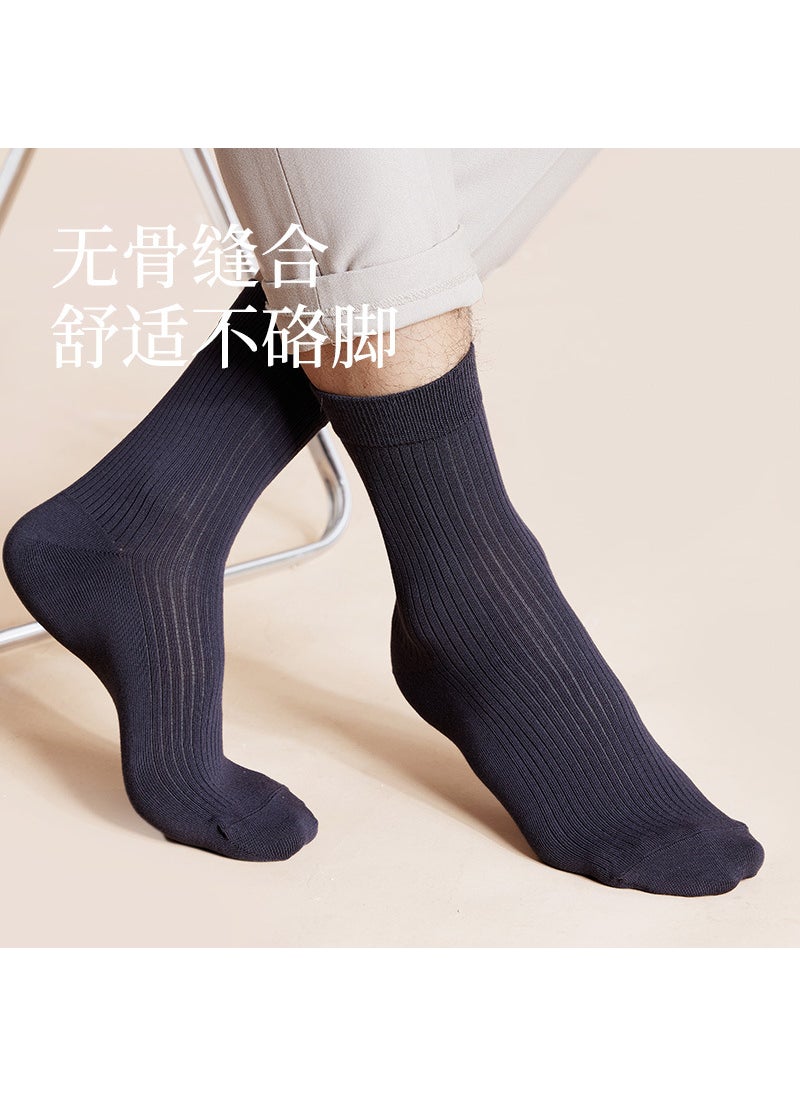 Generic - Pure Cotton Mens Sweat-Absorbent Antibacterial Socks Dark gray - Image 1