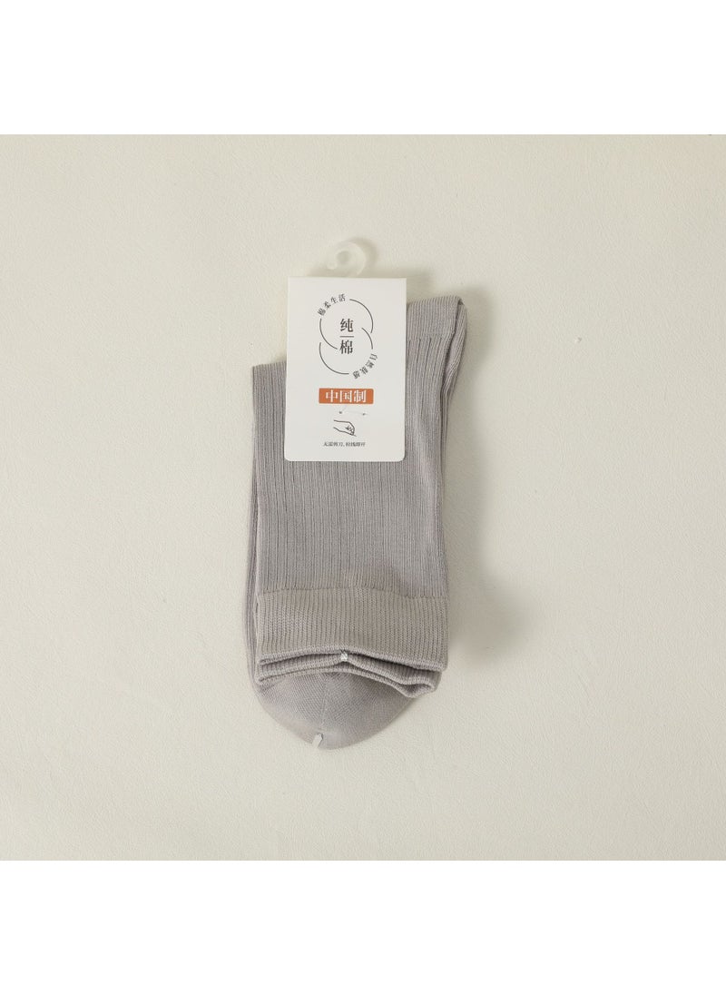 Generic - Pure Cotton Mens Sweat-Absorbent Antibacterial Socks Dark gray - Image 1