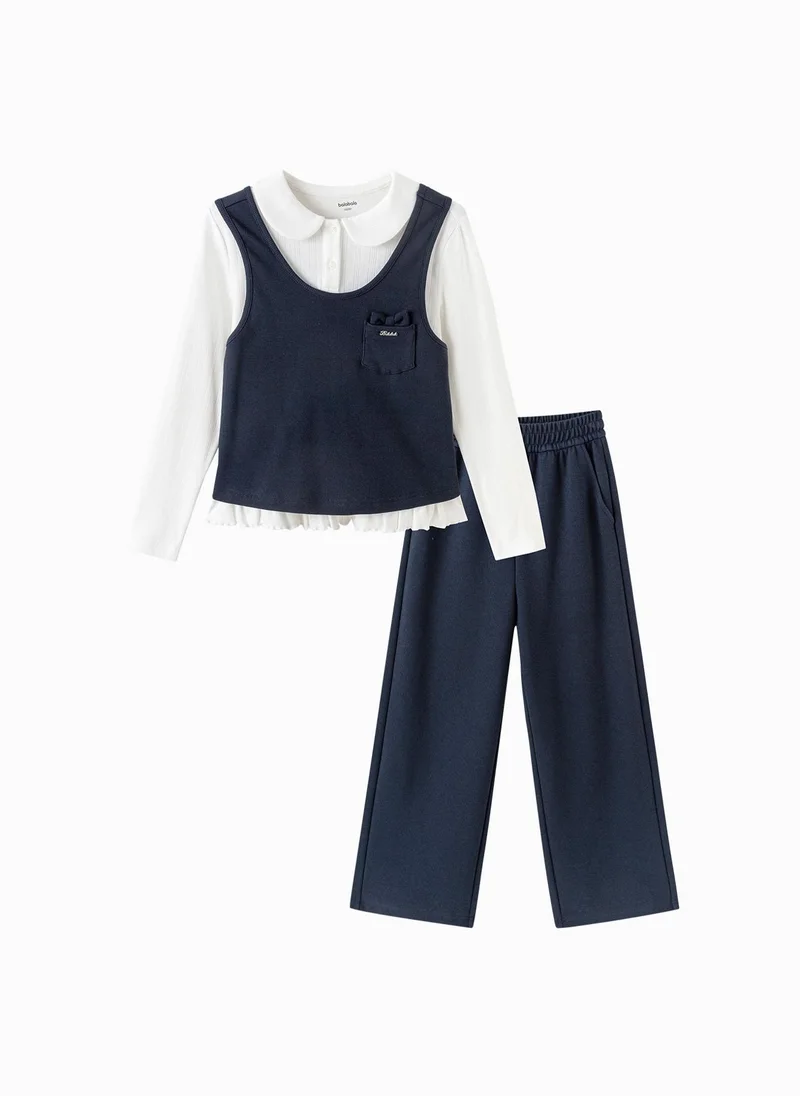 Balabala Kids Girls Knit long sleeve suit