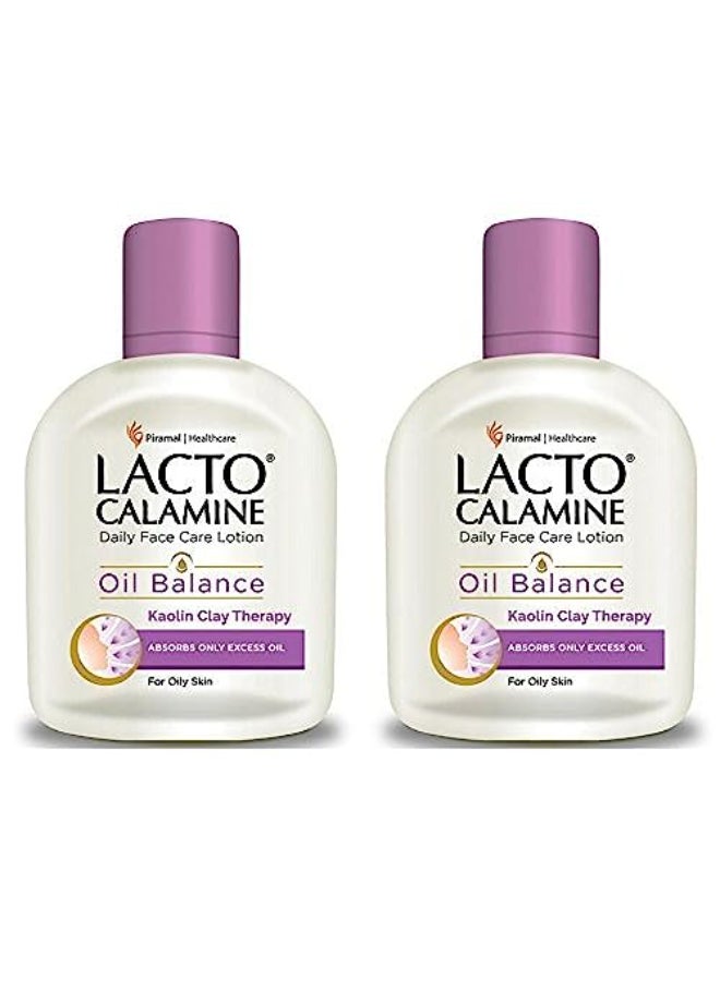 Lacto Calamine Daily Face Moisturizing Lotion for Oily Skin Pack of 2 406 Fl Oz 120 ml for Pimples Acne Dark Spots and Blackheads - Image 1