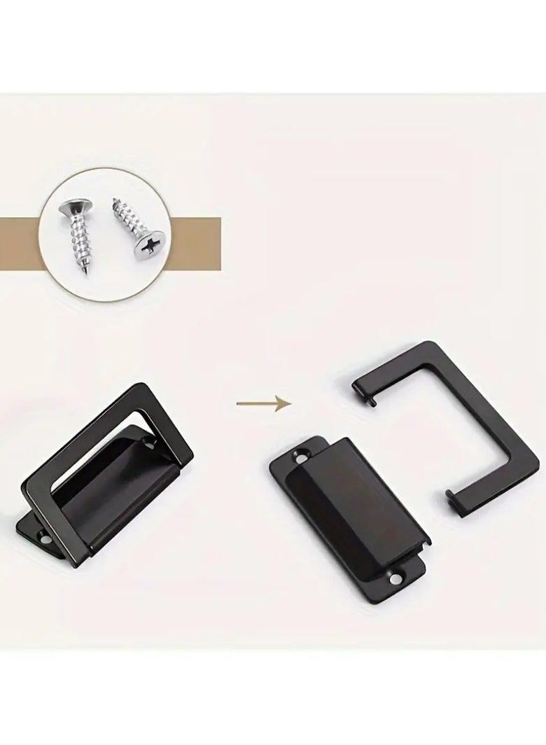1pc Black Elegant Invisible Drawer Knob - Flat Hidden Handle for Bedside Cabinets and Tatami Furniture  - Image 3