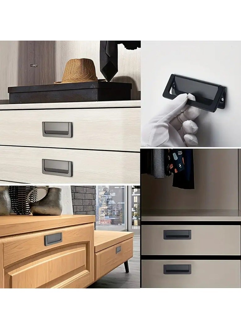 1pc Black Elegant Invisible Drawer Knob - Flat Hidden Handle for Bedside Cabinets and Tatami Furniture  - Image 5