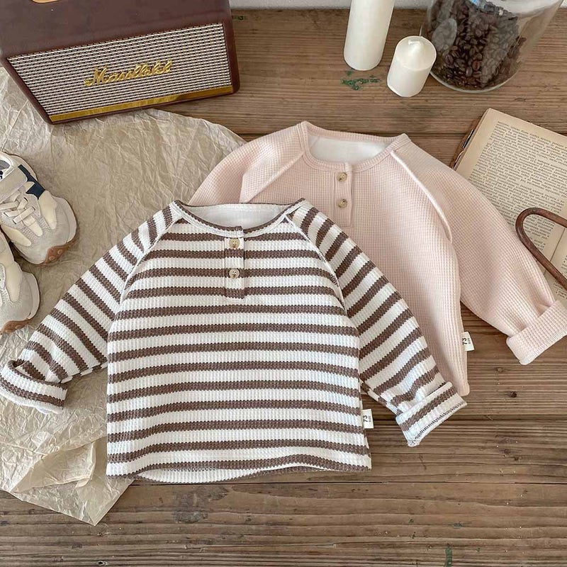 Baby'S Fleece-Lined Base Shirt Korean Wear Boys And Girls Thickened Warm Top All-Match Children'S Crewneck T-Shirt Trendy - Image 4