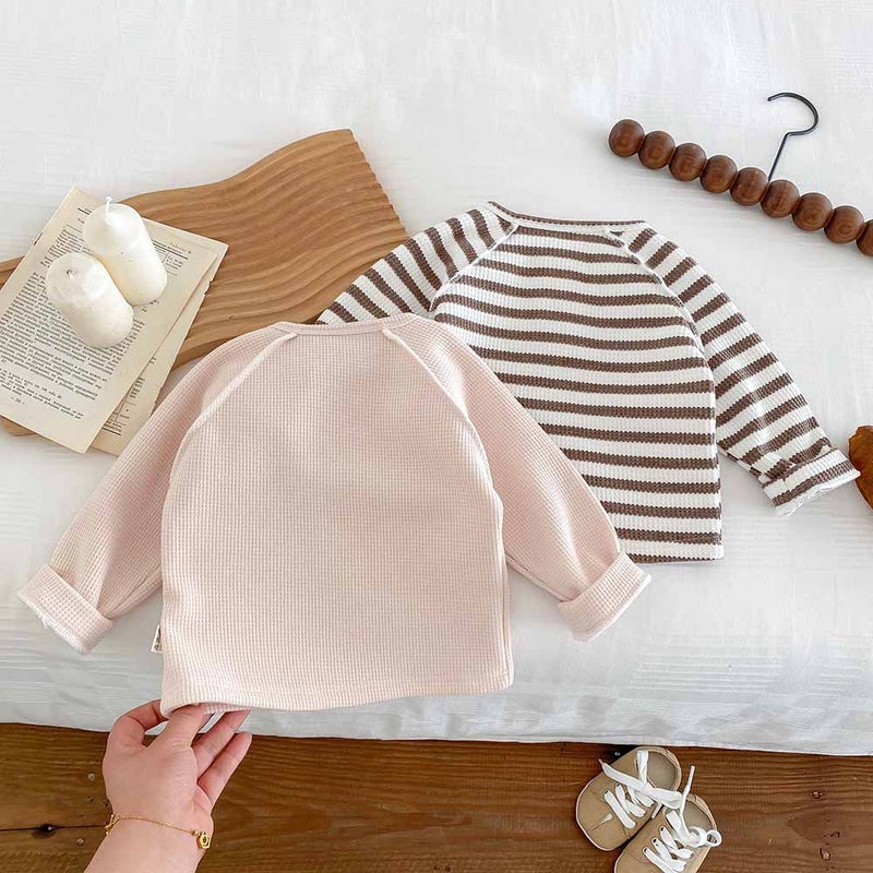 Baby'S Fleece-Lined Base Shirt Korean Wear Boys And Girls Thickened Warm Top All-Match Children'S Crewneck T-Shirt Trendy - Image 5