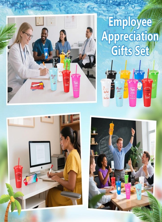 Winocbxt 144pcs/24 Set Employee Appriciation Gifts with Reusable Tumbler Inspirational Notepads Pen Mobile Phone Stand,Team Thank You Bulk Christmas Gift for Coworker Staff Nurse Volunteer (Employee Colorful) - Image 5