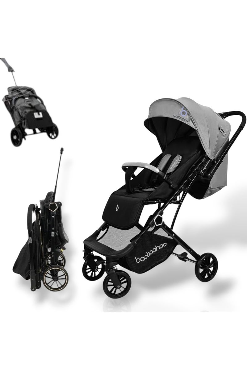 baobaohao Stroller baby high quality flip arm can board the plane-Grey - Image 1
