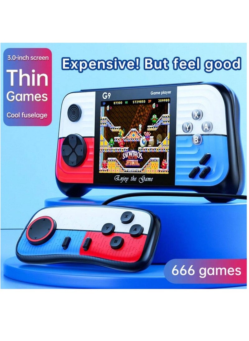 Verci G9 Handheld Game Console, 3inch Screen, 666 Games, Mini Ultra-Thin Portable Game Machine, Joystick Retro Nostalgic Game Controller(Double Players)  - Image 5