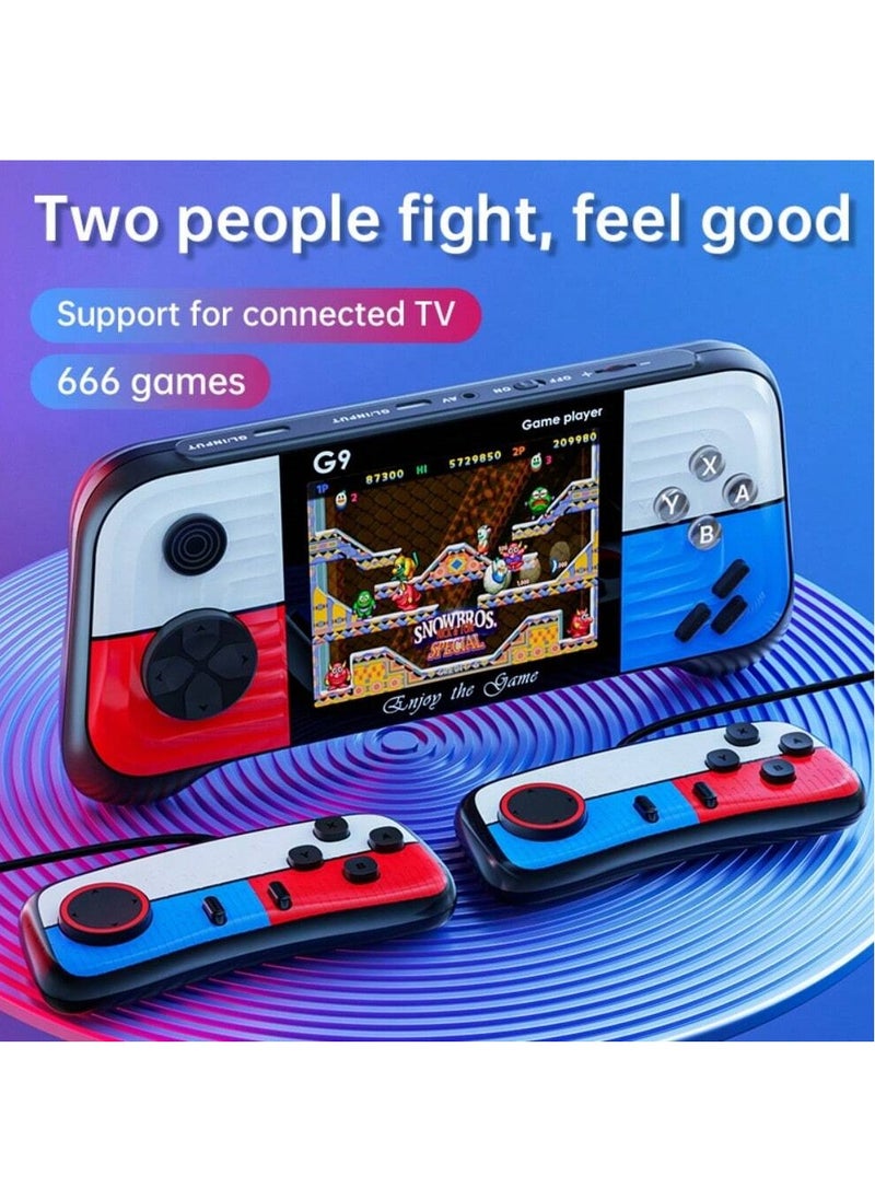 Verci - G9 Handheld Game Console, 3inch Screen, 666 Games, Mini Ultra-Thin Portable Game Machine, Joystick Retro Nostalgic Game Controller(Double Players) - Image 1