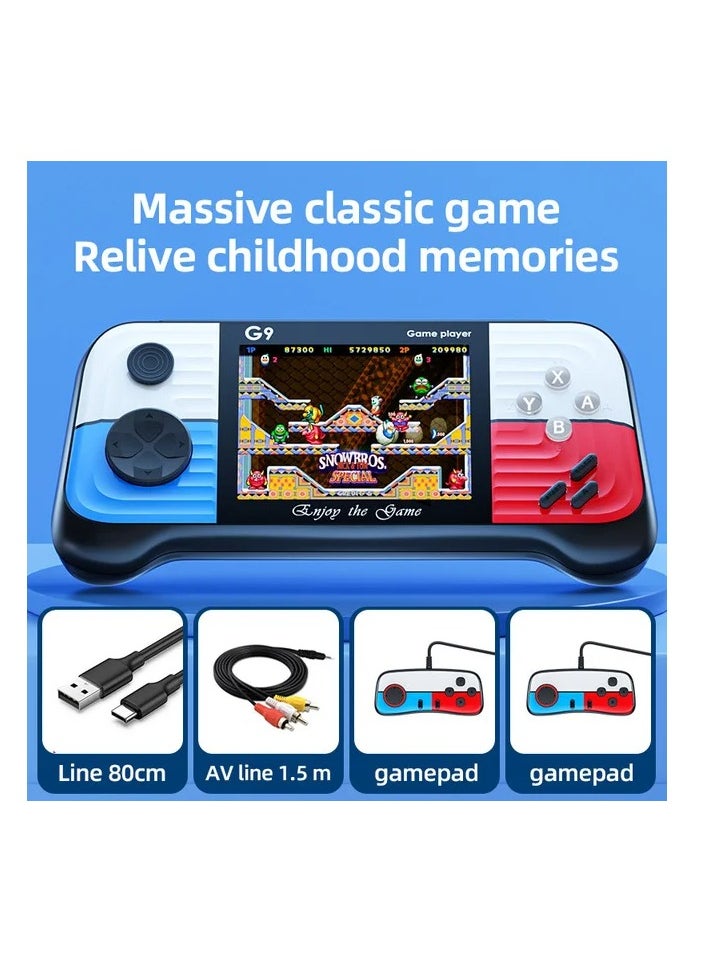 Verci - G9 Handheld Game Console, 3inch Screen, 666 Games, Mini Ultra-Thin Portable Game Machine, Joystick Retro Nostalgic Game Controller(Double Players) - Image 1