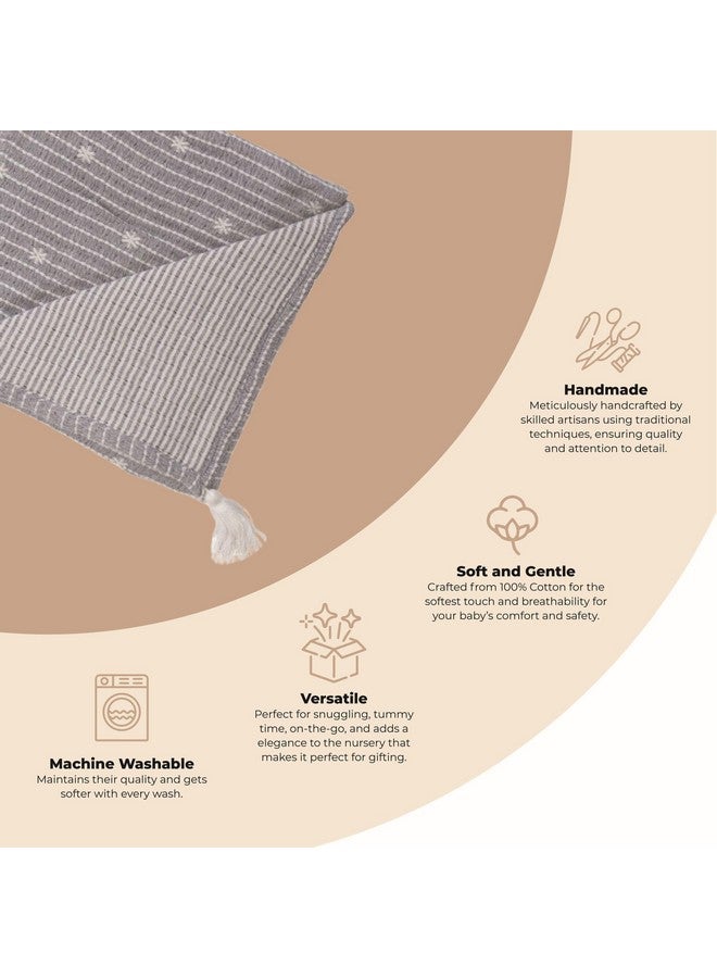 Crane Baby Starlight Luxe Blanket, Soft Cotton Nursery and Stroller Blanket, 100% Cotton, 36" x 36" - Image 2