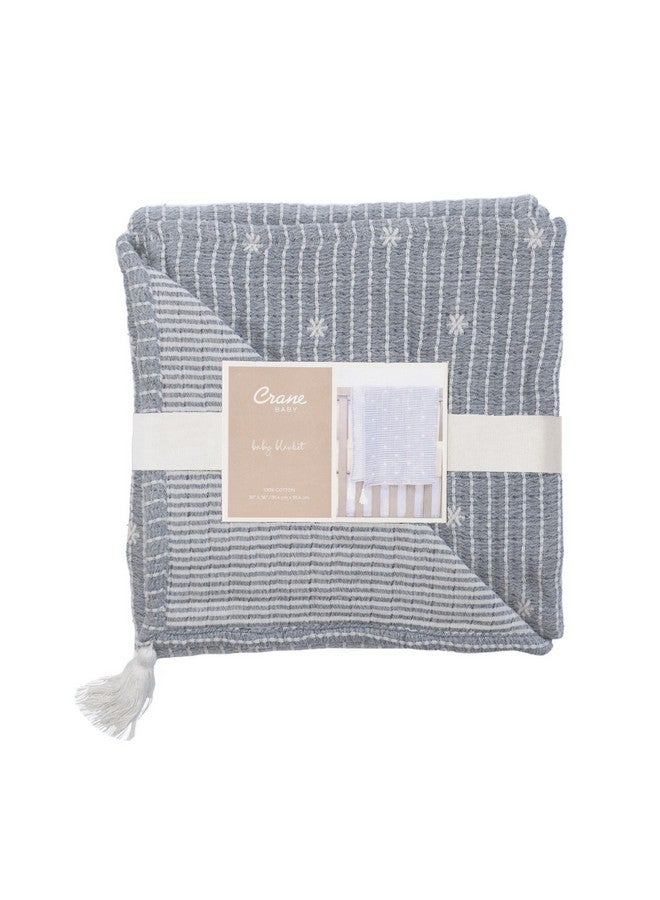 Crane Baby Starlight Luxe Blanket, Soft Cotton Nursery and Stroller Blanket, 100% Cotton, 36" x 36" - Image 4