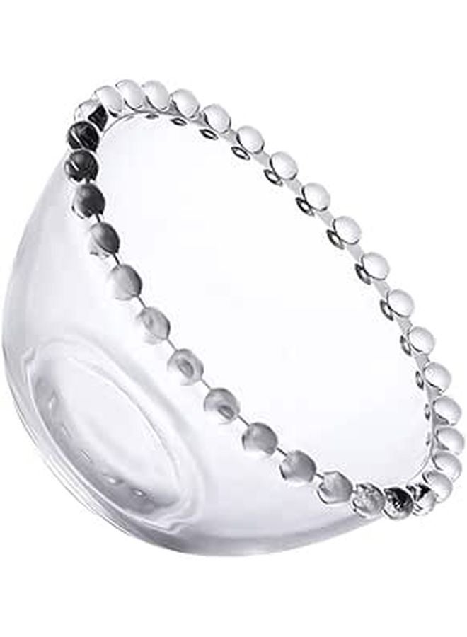 Glass Pearl Bowl Medium Multipurpose Serving Plate for Dessert Salad Fruit - Image 1