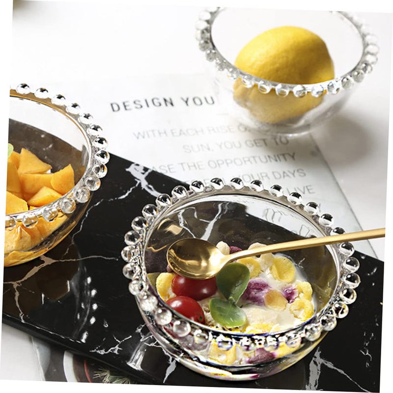 Glass Pearl Bowl Medium Multipurpose Serving Plate for Dessert Salad Fruit - Image 4