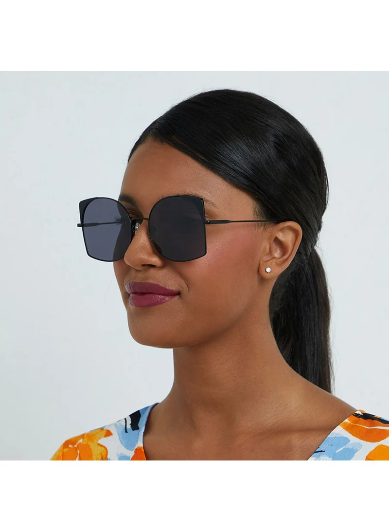 30Sundays DELAUNAY -La French Collection Women Gray Sunglasses - Frame Material: Metal + Acetate - Lens Color: Gray- Frame Color: Black - Full Rim