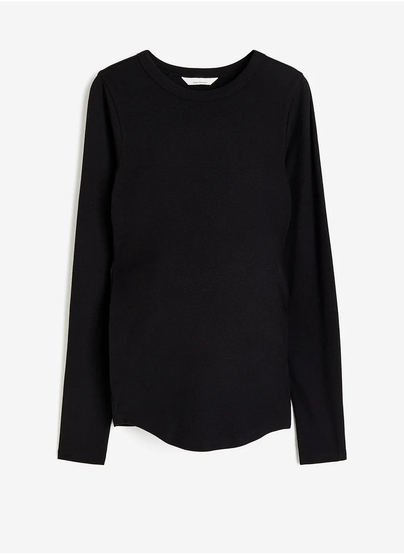 H&M Mama Ribbed Jersey Top