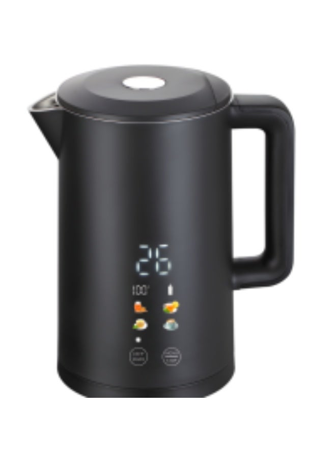 Bluq Kettle Auto Lid 1.5l Digital Display With Temperature Adjustment Function Black