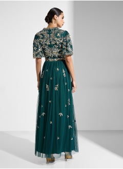 Frock and Frill Embellished Key Hole Neck Dress  - Image 2