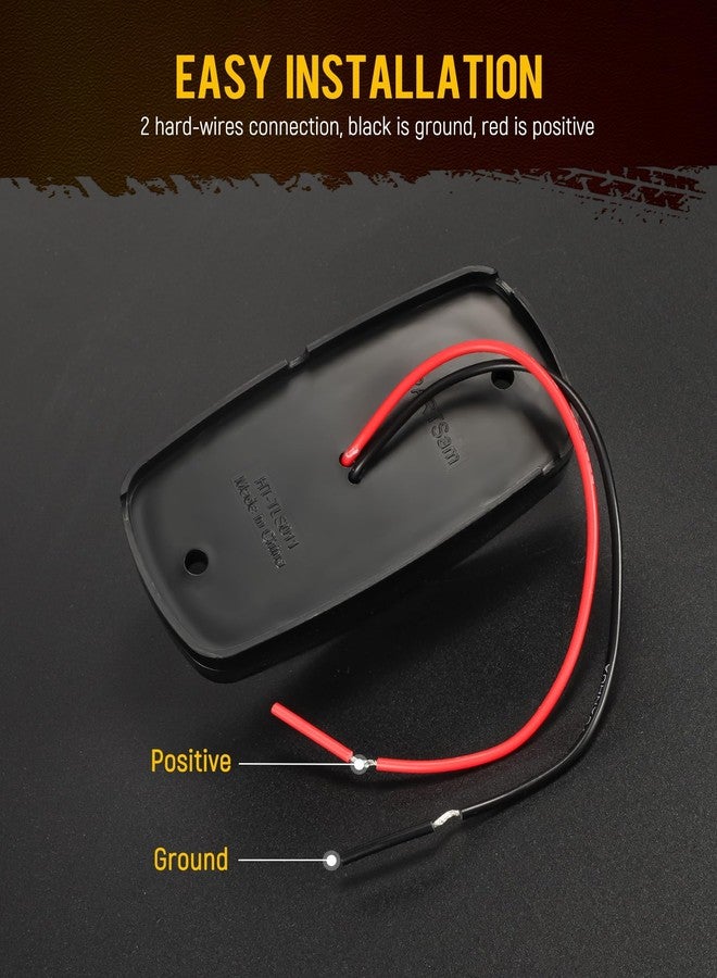 Partsam مصابيح تحديد جانبية LED مزدوجة من Partsam، 14 مصباحًا، حمراء/كهرمانية، 4x2، مصابيح عين النمر، 12 فولت، مستطيلة الشكل، تُثبّت على السطح، مناسبة للشاحنات والكرفانات، عدسة مدخنة/قاعدة سوداء. - Image 5