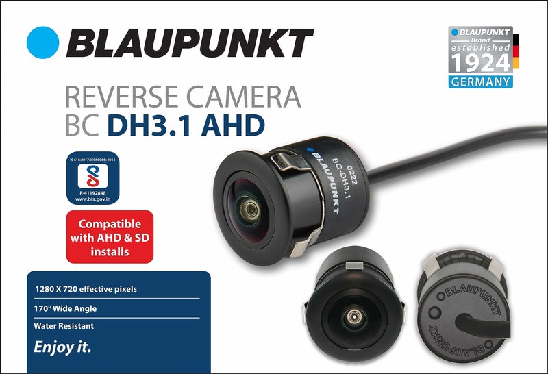 BLAUPUNKT DH 3.1 AHD Car Reverse Parking Camera (Bumper) with AHD Picture Quality,Pixels- 1280x720,170˚Wide Angle,Water Resistant,Sensor- CMOS,Compatible with AHD(PAL) and SD(NTSC) installs,12 Volts - Image 2