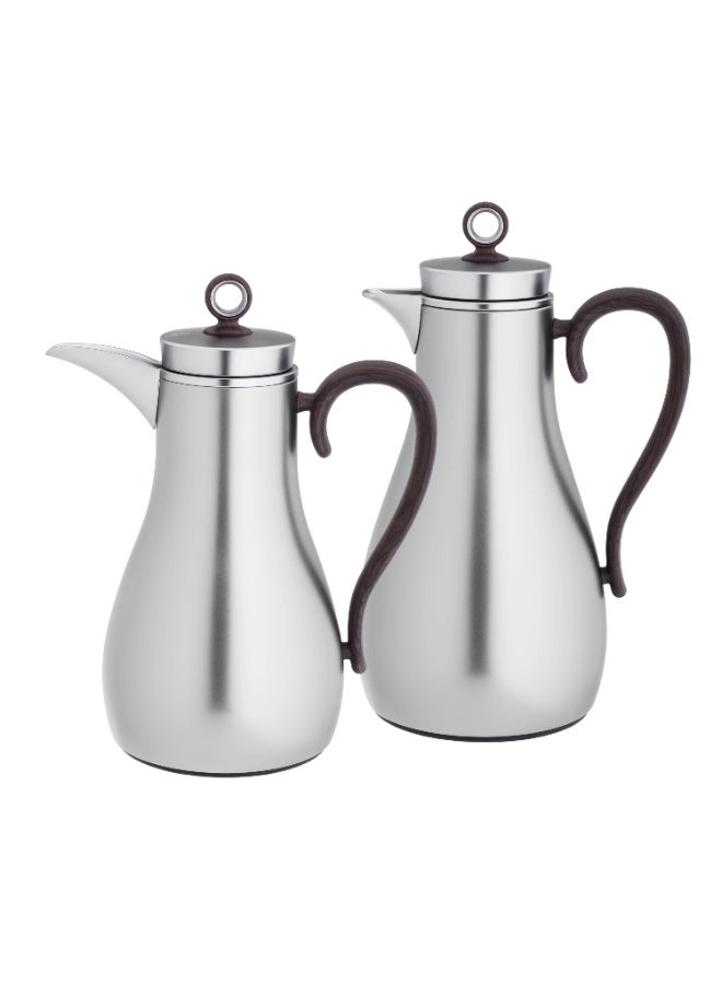ALASKA Thermos Set for Tea and Coffee with an Elegant Design in Matte Silver - Image 1