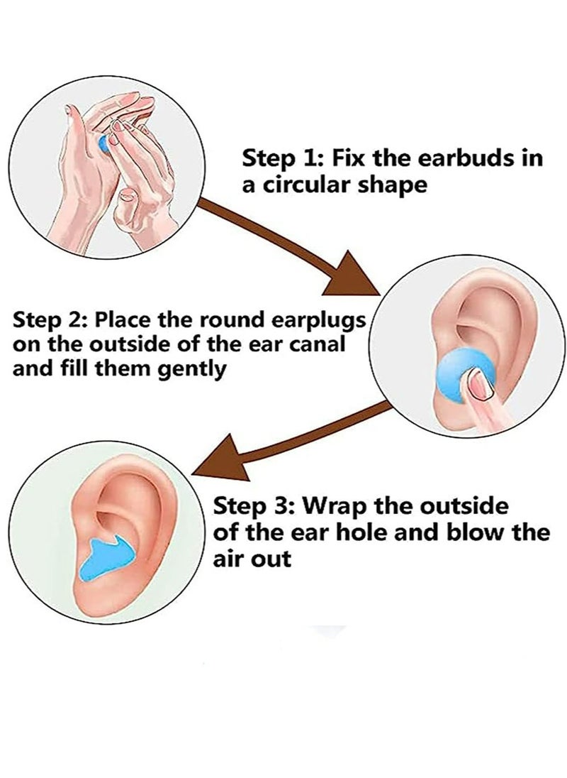 KASTWAVE 12 pcs sleep earplugs, silicone earplugs, sleep earplugs with high decibel noise protection waterproof earplugs for sleep learning swimming and cancelling noise  - Image 3