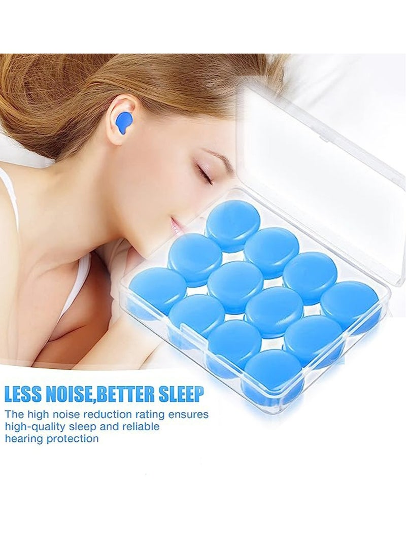 KASTWAVE 12 pcs sleep earplugs, silicone earplugs, sleep earplugs with high decibel noise protection waterproof earplugs for sleep learning swimming and cancelling noise  - Image 1