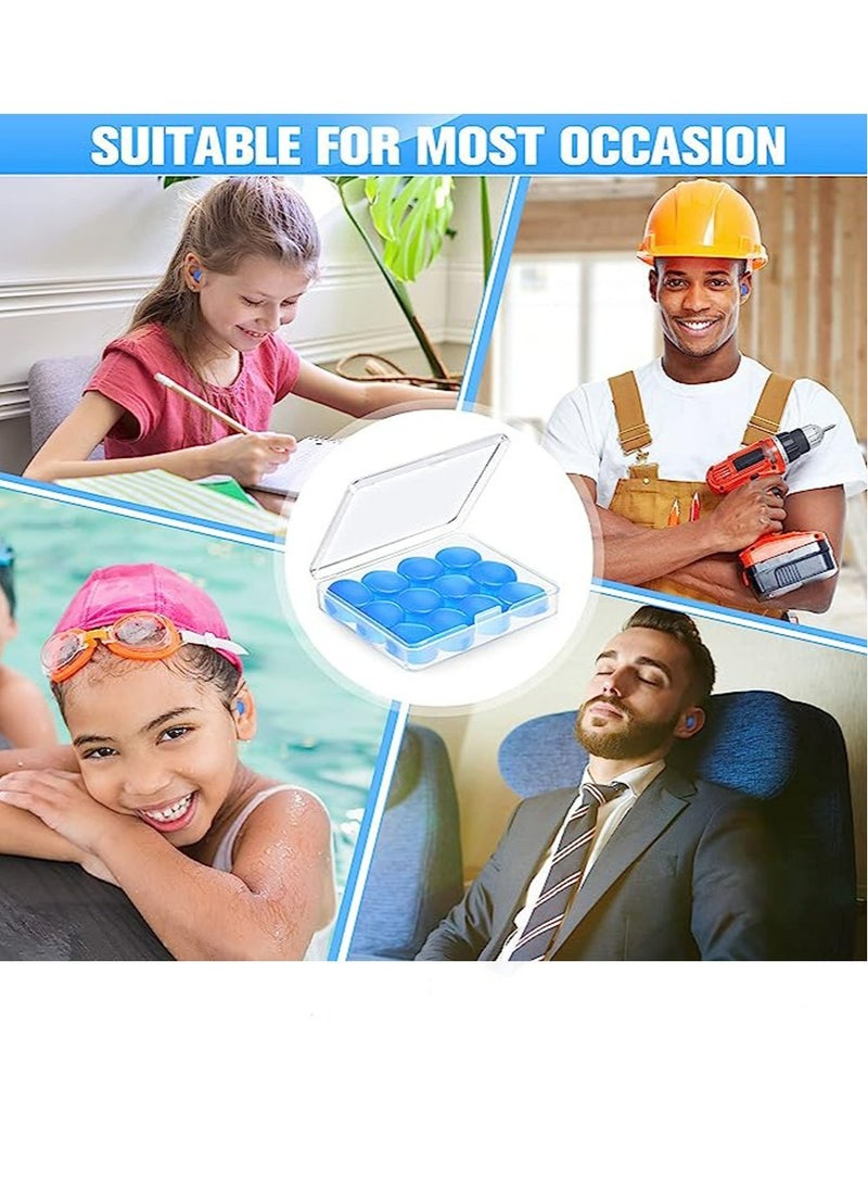 KASTWAVE 12 pcs sleep earplugs, silicone earplugs, sleep earplugs with high decibel noise protection waterproof earplugs for sleep learning swimming and cancelling noise  - Image 4