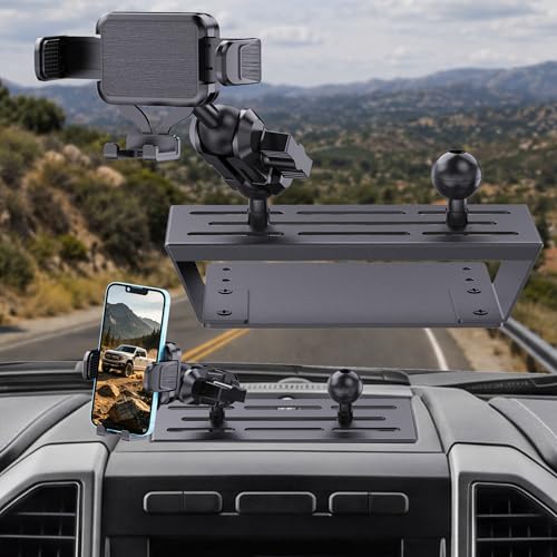 Surfcabin Dash Mount Phone Holder Compatible with 20152020 F150 20172022 F250 F350 Metal Cellphone Mounting Bracket Stand for Most CellPhones - Image 1
