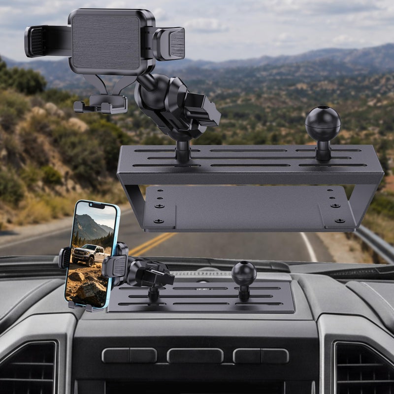 Surfcabin Dash Mount Phone Holder Compatible with 20152020 F150 20172022 F250 F350 Metal Cellphone Mounting Bracket Stand for Most CellPhones - Image 2