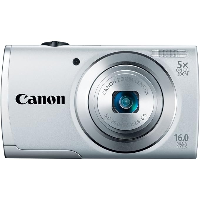 كانون كاميرا PowerShot A2500 الرقمية بدقة 16 ميجابكسل مع تقريب بصري مثبت للصورة 5x وشاشة LCD مقاس 2.7 بوصة (فضية) (طراز قديم) - Image 1