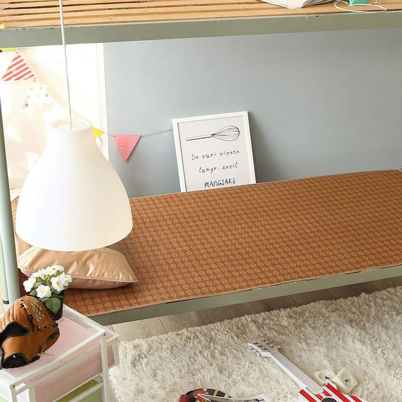 woobles Summer Sleeping Rattan Pad Cooling Mattress Topper Pad Double-Sided Folding,Smooth Air Conditioning Mat(120 * 195cm pillowslip 48 * 74cm*1) - Image 3